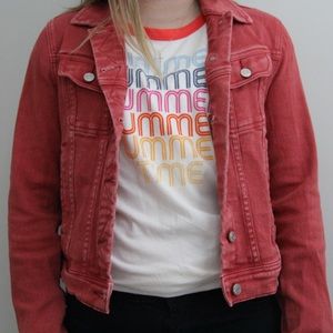 bdg red washed denim jacket
